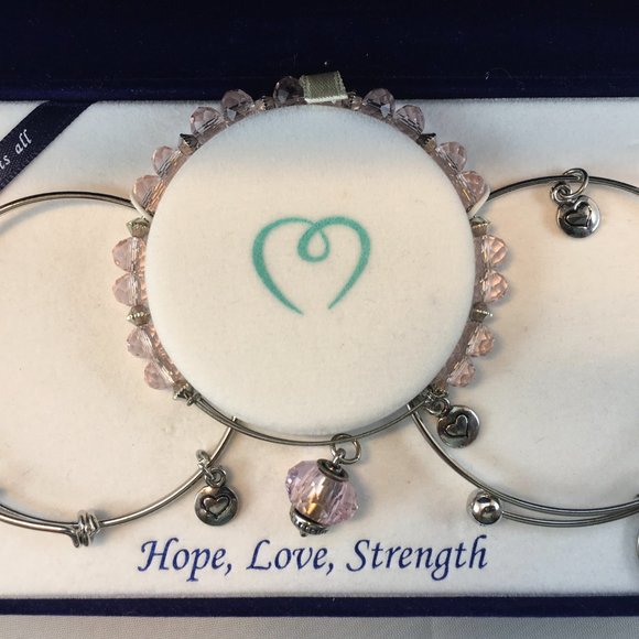 Lovita Breast Cancer  "Hope Love Strength " Bangle - Picture 3 of 6